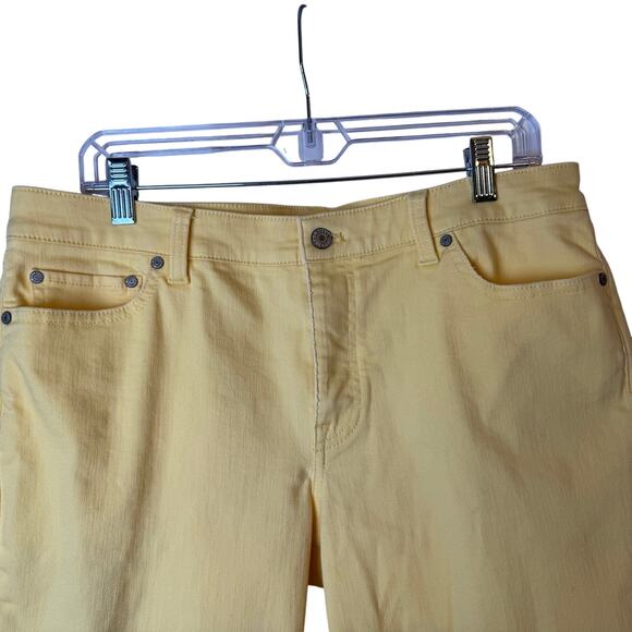 Talbots "Flawless Girlfriend" Straight Leg Ankle Jeans Yellow Size 12P - Picture 4 of 8